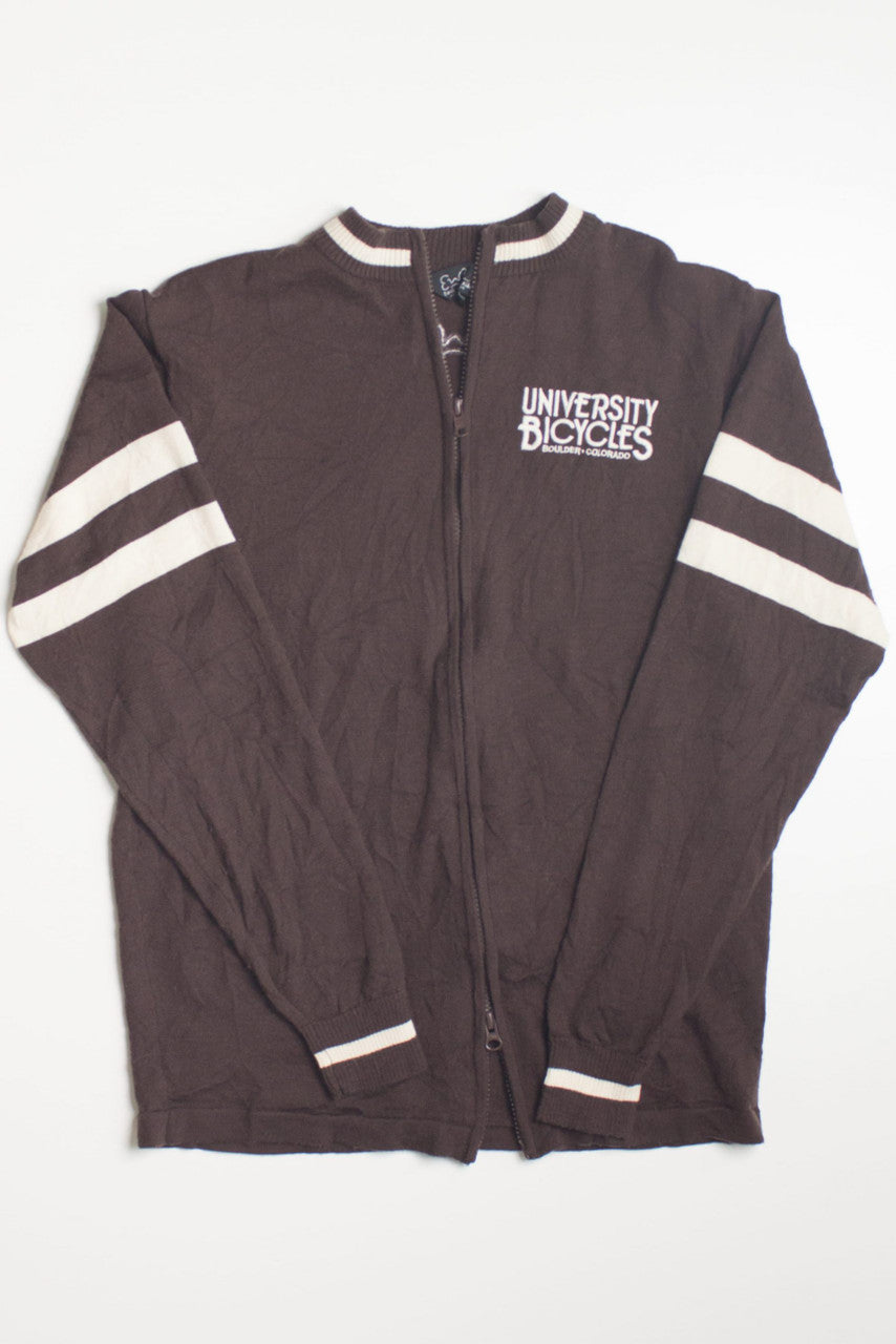 Double Zipper University Bicycles 80s Sweater