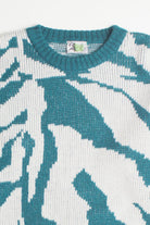 Teal Zebra Print 80s Sweater