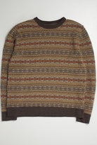Light Brown Stripe Pattern 80s Sweater