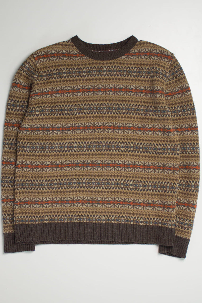 Light Brown Stripe Pattern 80s Sweater
