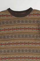 Light Brown Stripe Pattern 80s Sweater