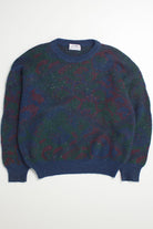 Dark Floral Pattern 80s Sweater