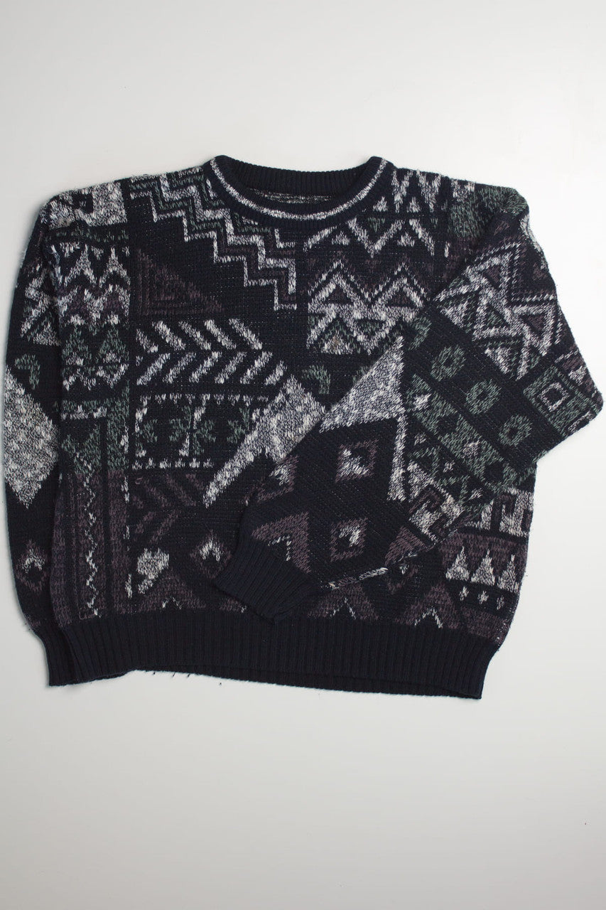 Geometric Pattern 80s Sweater