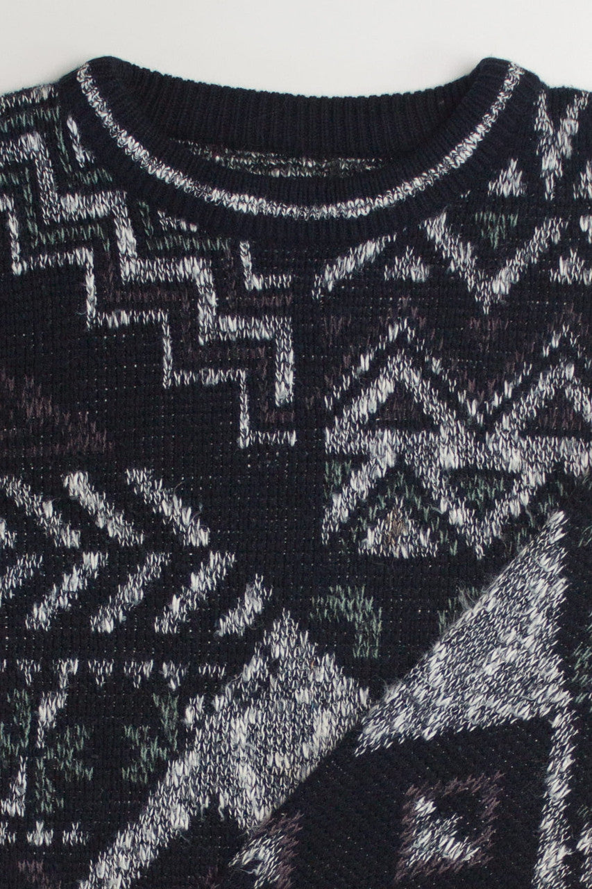 Geometric Pattern 80s Sweater