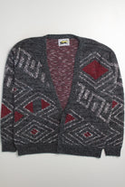 Diamond Pattern Cardigan 80s Sweater