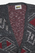Diamond Pattern Cardigan 80s Sweater