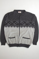 Zip-Up Gray 80s Sweater