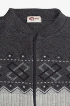 Zip-Up Gray 80s Sweater