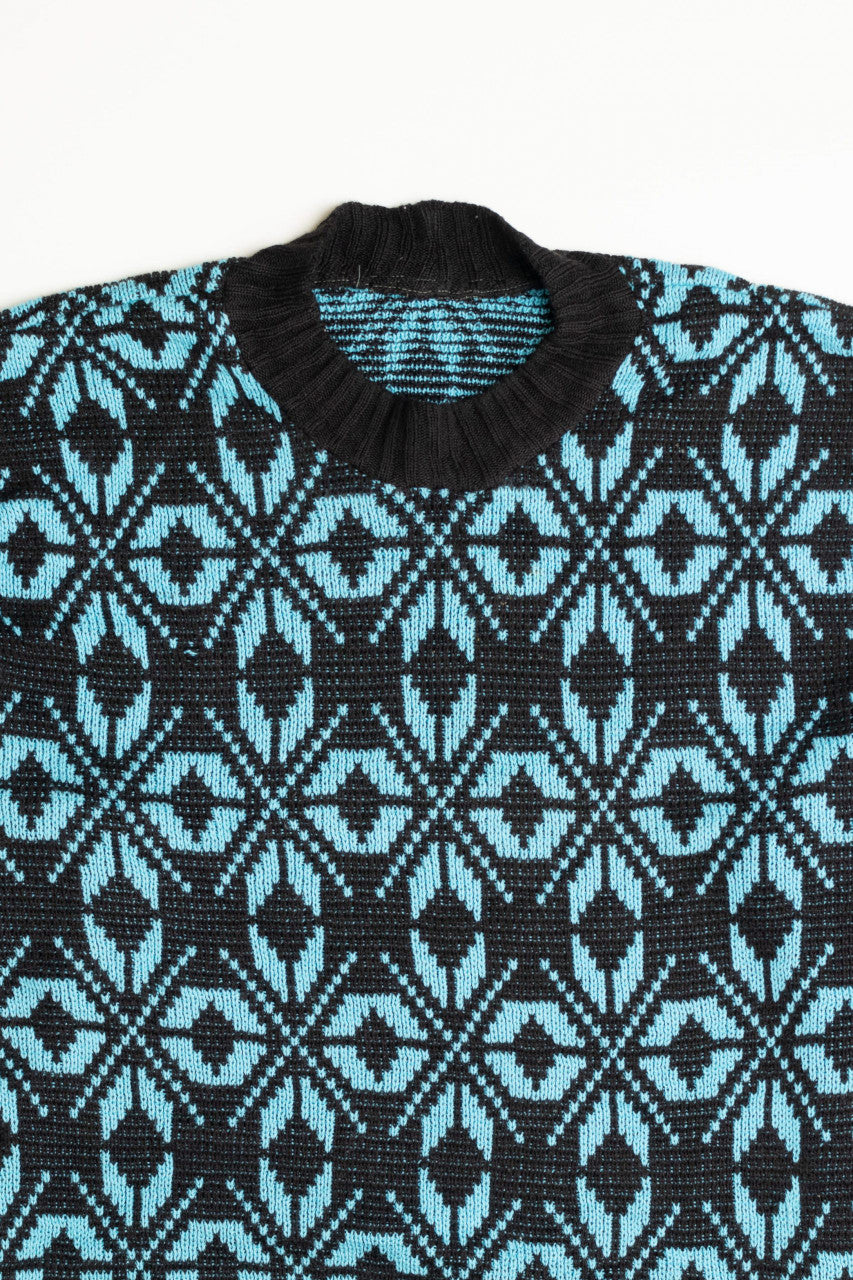 Blue and Black 80s Sweater