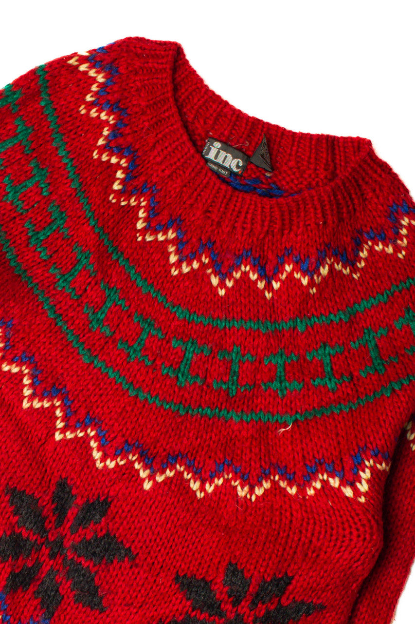 Red Fair Isle Sweater 4149