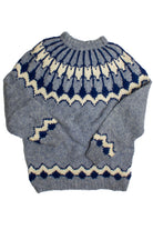 Vintage Blue Patterned  80s Sweater 4155