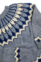 Vintage Blue Patterned  80s Sweater 4155