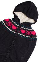 Black Full Zip Heart Hoodie 4172