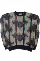 Vintage Genuine Leather Trim Mark Elliot 80s Sweater