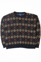 Vintage Argyle Earth Tones 80s Sweater