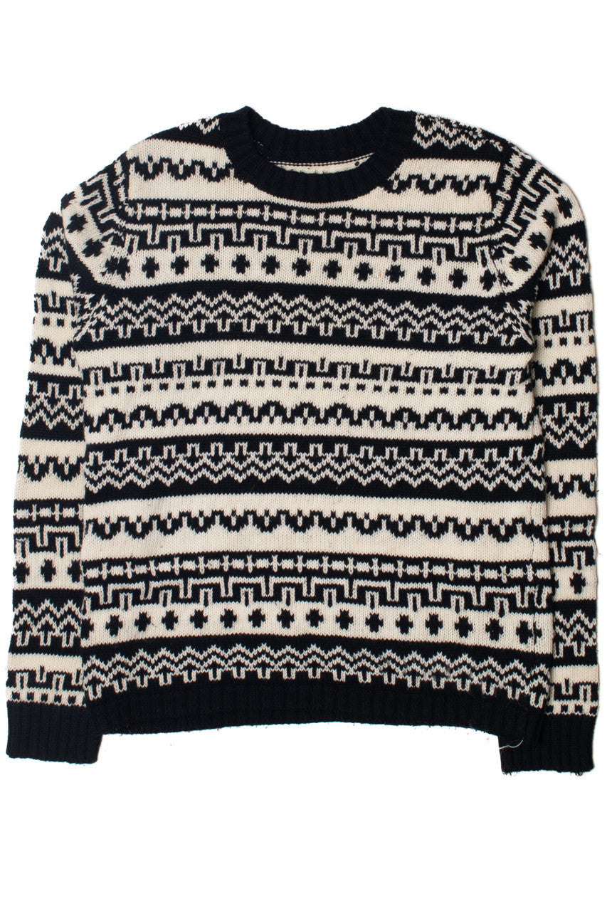 Vintage Soft Black And White 80s Sweater