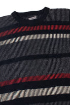 Vintage Red Black And White Striped 80s Sweater