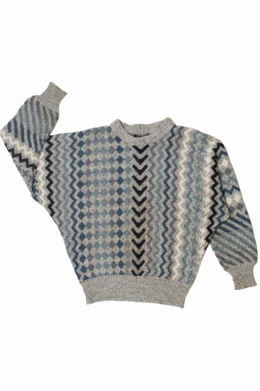 Vintage Batwing Zigzag 80s Sweater