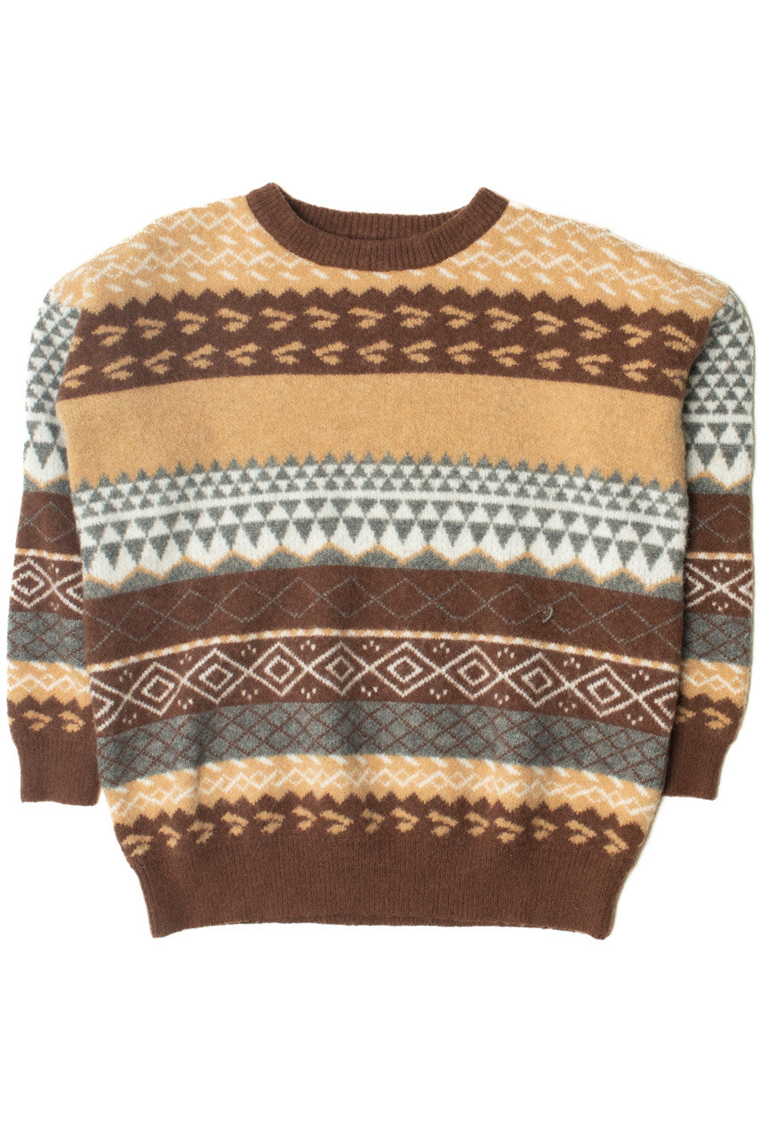 Warm Neutral Tones 80s Sweater 4186