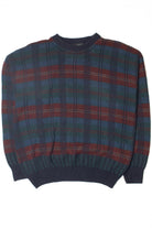 Vintage Navy Plaid 80s Sweater 4195