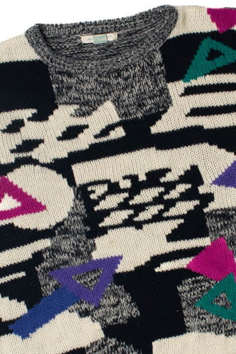 Vintage Computer Arrow & Triangle Jamie Scott 80s Sweater