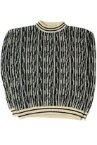 Vintage Gray And Black 1440 Mockneck 80s Sweater