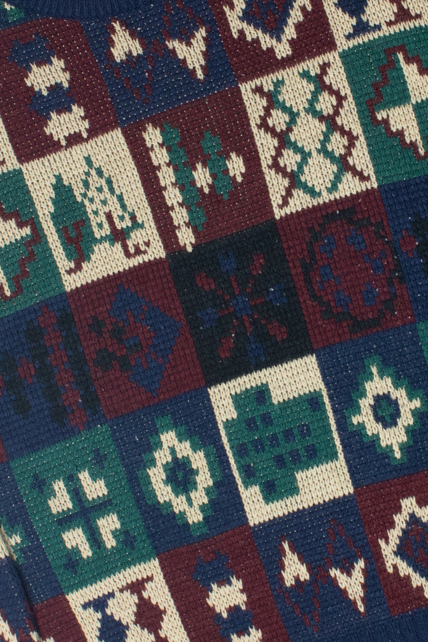 Vintage Square Print Stoneriver Outfitters 80s Sweater