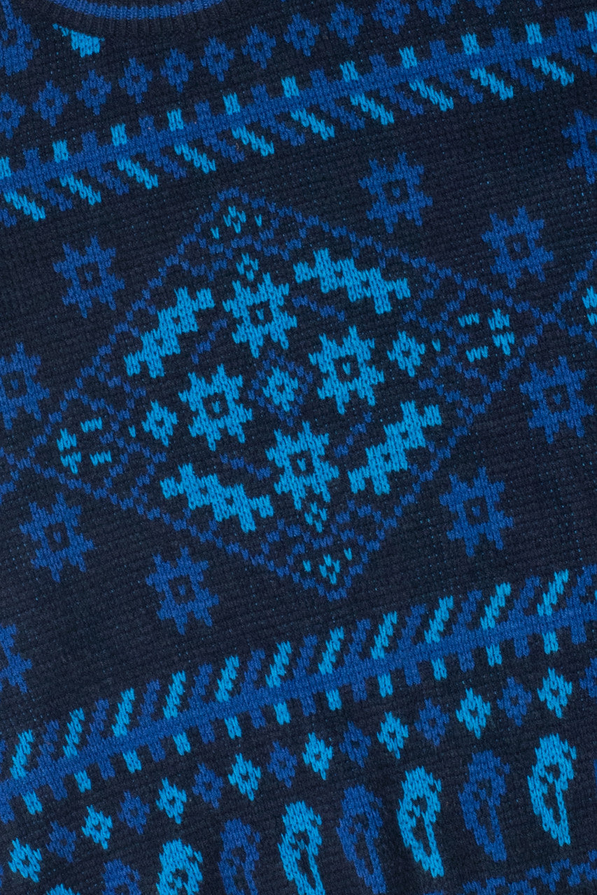Vintage Blue Geometric 80s Sweater 4231