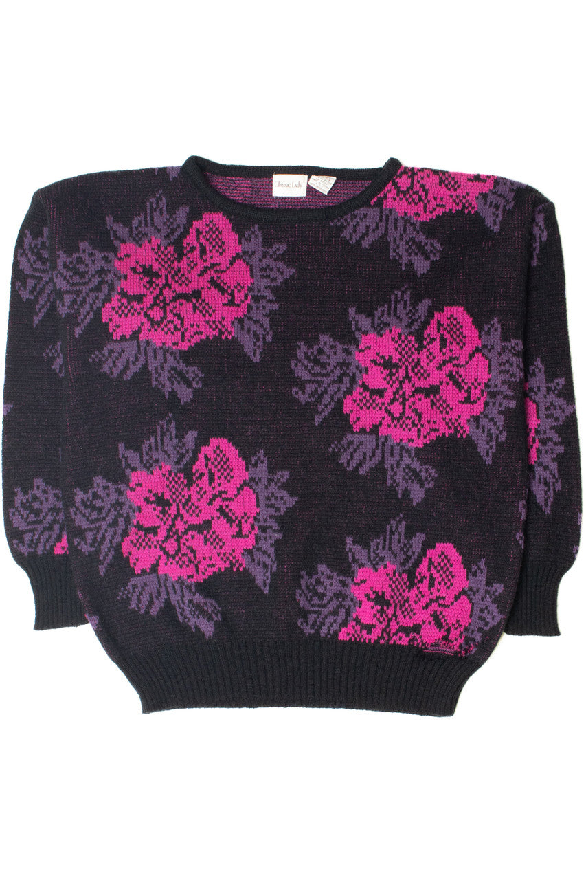 Vintage 8-Bit Digital Rose 80s Sweater