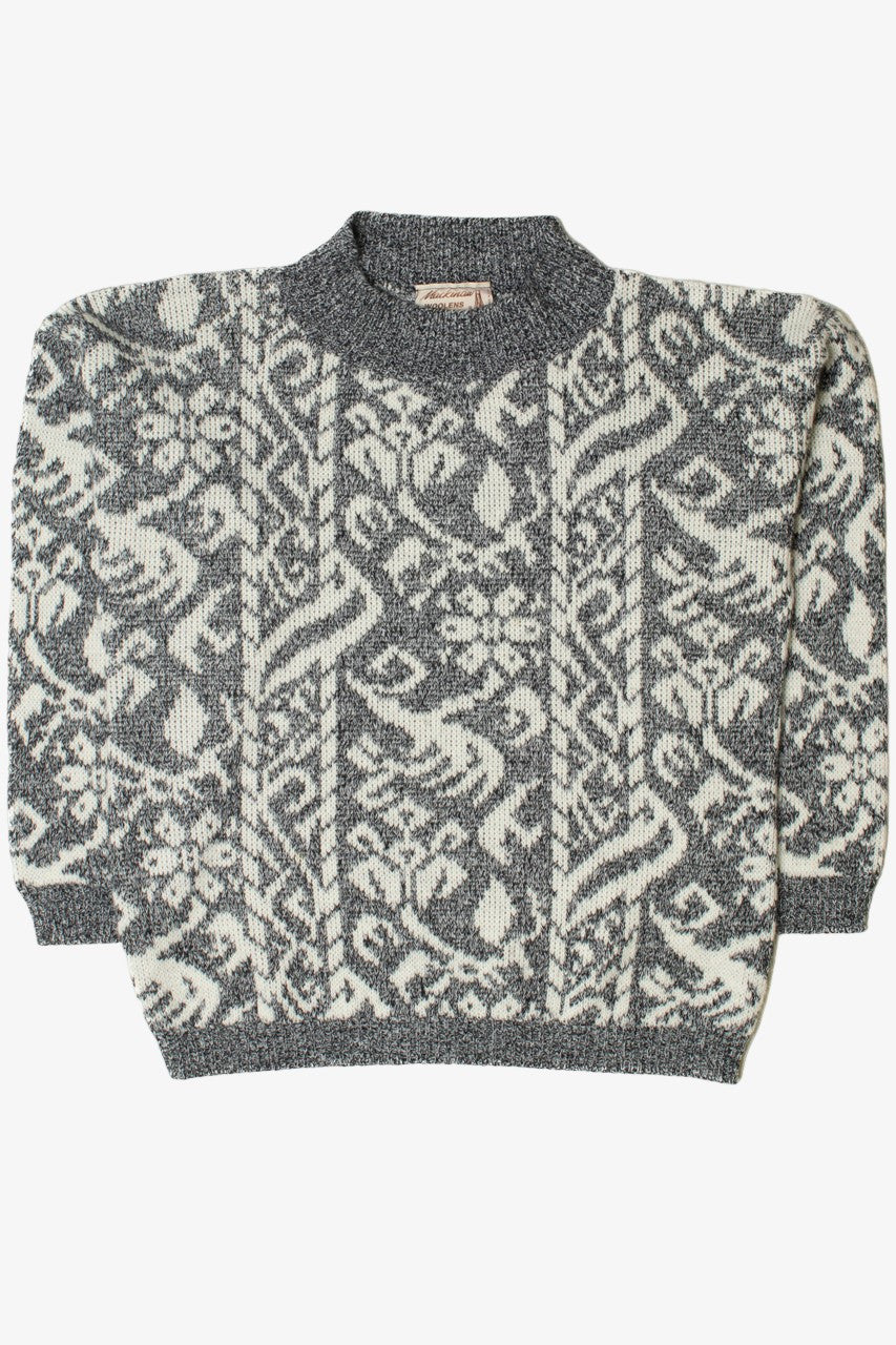 Vintage Vertical Print 80s Sweater 4235
