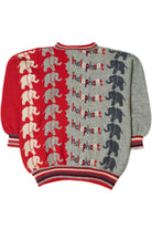 Vintage "Helephant" Elephant Hand Knit 80s Sweater