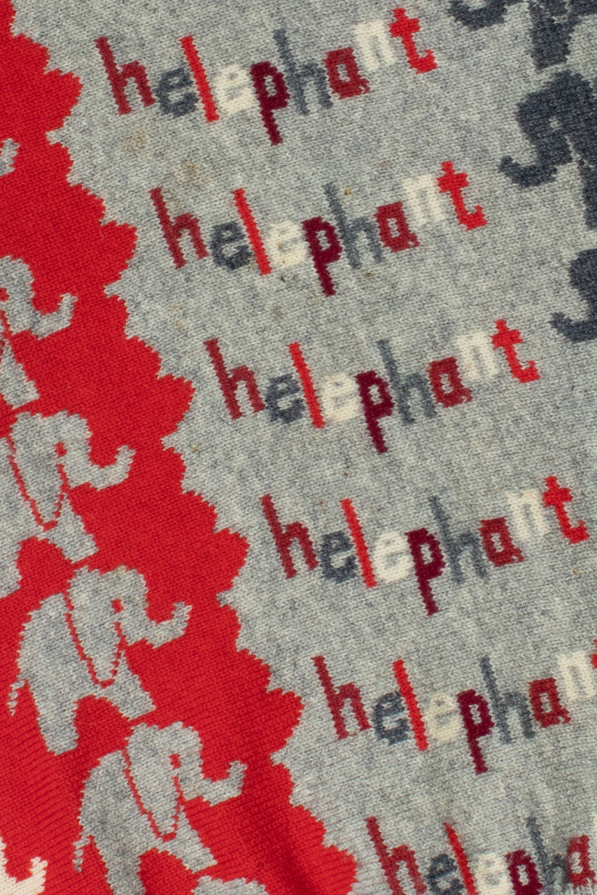Vintage "Helephant" Elephant Hand Knit 80s Sweater