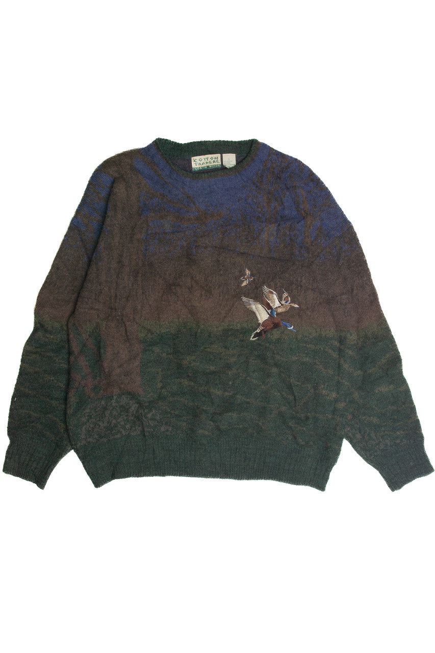 トップス 80's vintage duck comical sweat Vintage 1980s Funny Ducks 80s Animal Print Humor Duck