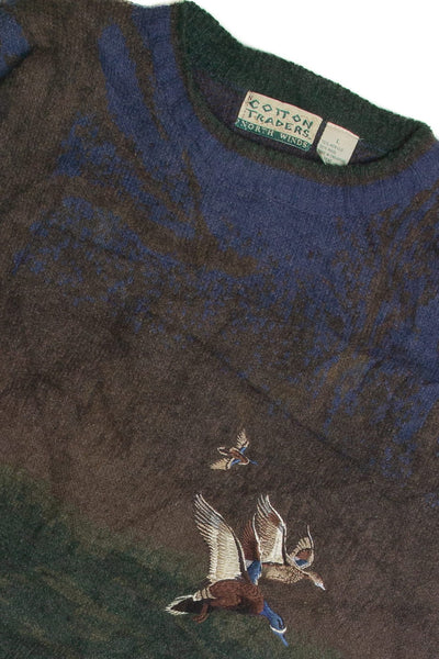 トップス 80's vintage duck comical sweat Vintage 1980s Funny Ducks 80s Animal Print Humor Duck