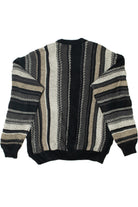 Vintage Neutral Striped John Blair 80s Cardigan Sweater
