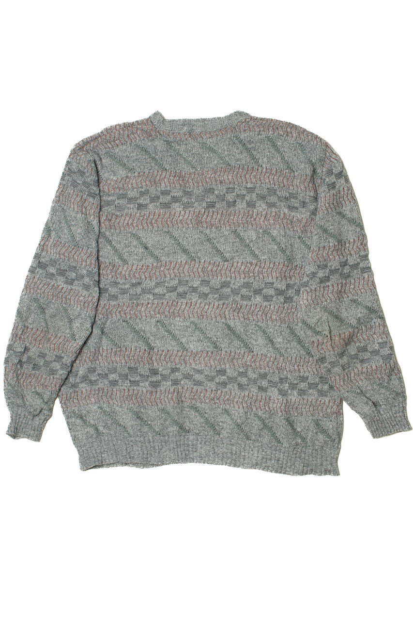 Vintage Geometric Striped Greenwoods Menswear 80s Sweater