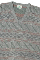 Vintage Geometric Striped Greenwoods Menswear 80s Sweater