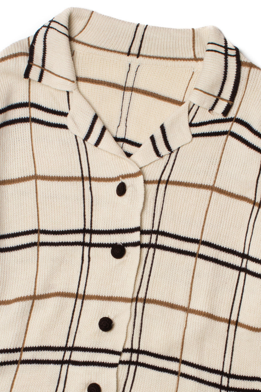 Vintage Grid 80s Cardigan Sweater