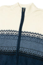 Blue & Ivory 80s Zip-Up Sweater