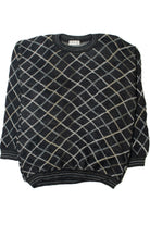 Vintage Neutral Grid 80s Sweater