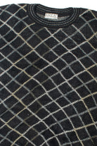 Vintage Neutral Grid 80s Sweater