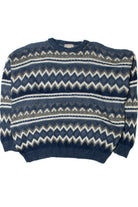Vintage Blue Horizontal Zig Zag 80s Sweater