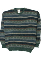 Vintage Blue Green Horizontal RS & Company 80s Sweater