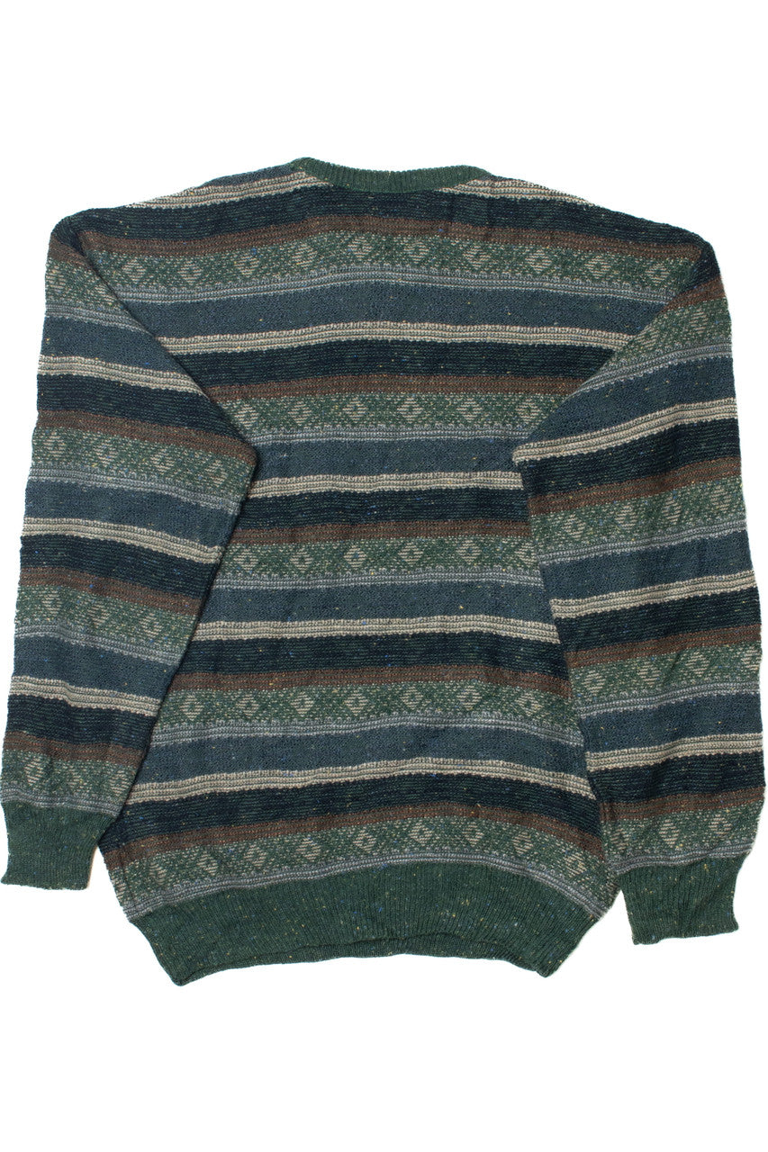 Vintage Blue Green Horizontal RS & Company 80s Sweater
