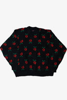 Vintage Digital Rose Knit 80s Sweater