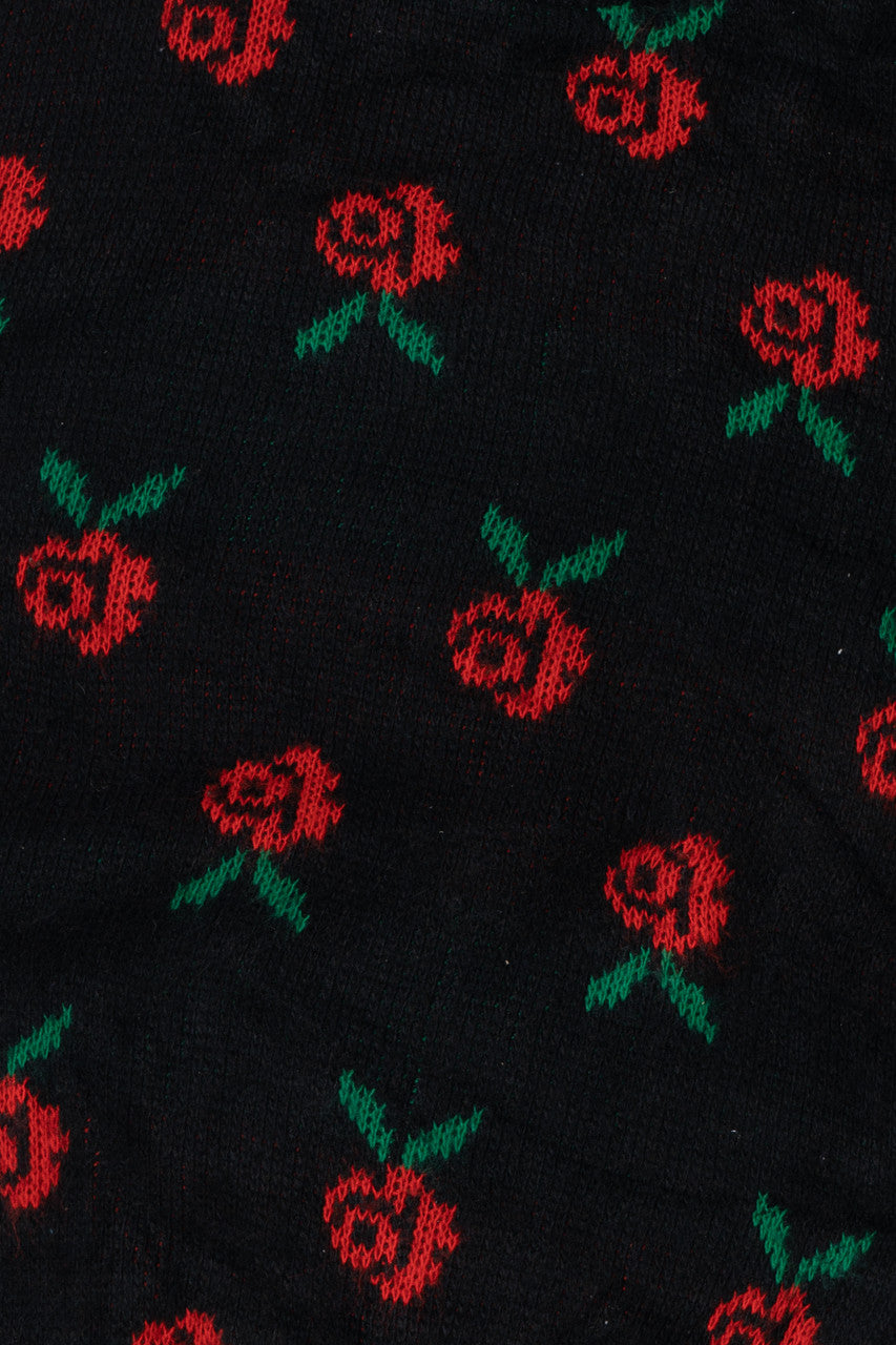 Vintage Digital Rose Knit 80s Sweater