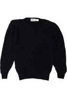 Vintage Black Beaded Angora 80s Sweater