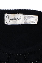 Vintage Black Beaded Angora 80s Sweater