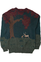 Vintage Embroidered Deer Woodland 80s Sweater