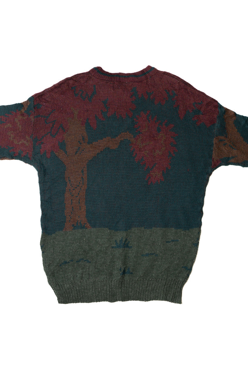 Vintage Embroidered Deer Woodland 80s Sweater